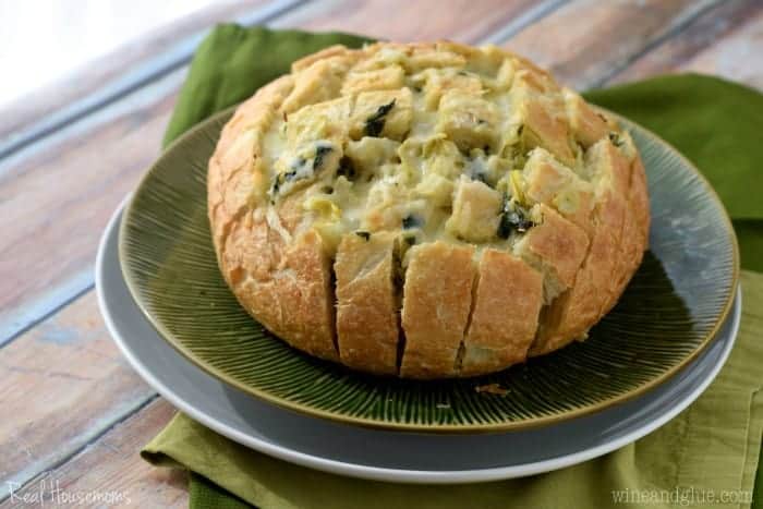 spinach artichoke pull apart bread