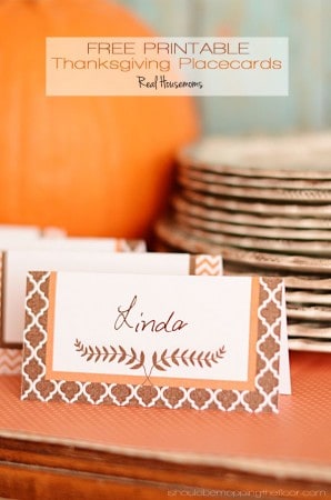 Free Printable Thanksgiving Placecards ⋆ Real Housemoms