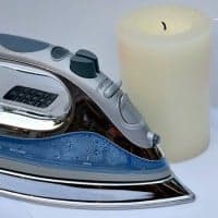 how to remove wax from carpet fabric, Photo of iron and candle