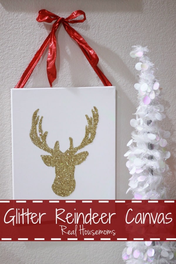 DIY Glitter Reindeer Canvas | Real Housemoms