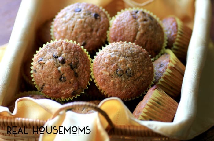 Banana Chocolate Chip Coconut Muffins | Real Housemoms