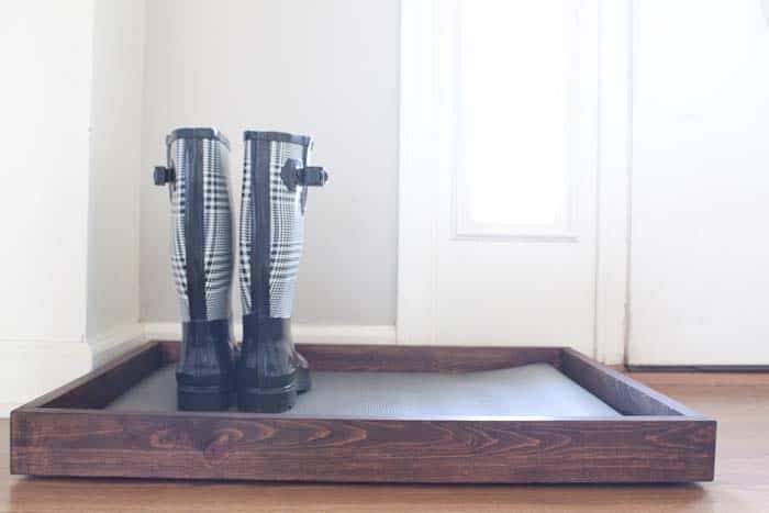 DIY Wooden Boot Tray &amp; Shoe Organizer ⋆ Real Housemoms