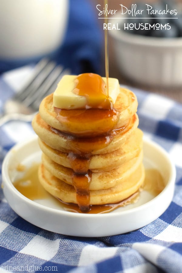These Silver Dollar Pancakes come together in about 20 minutes, and are a delicious breakfast or snack! 