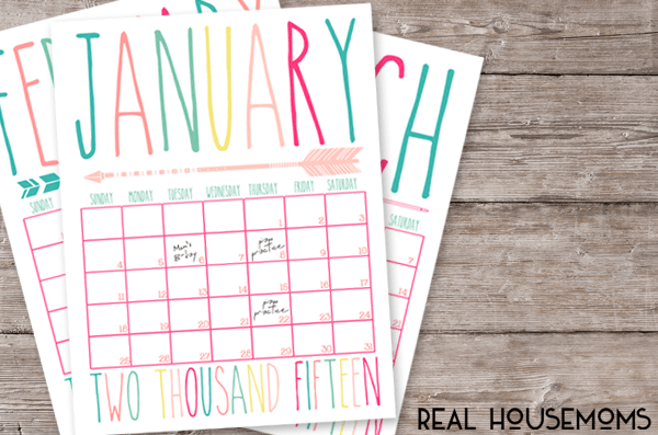 Free Printable 2015 Calendar | Real Housemoms