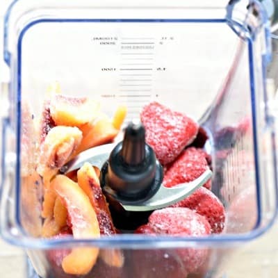 Chia Berry Smoothie. Fruit in blender