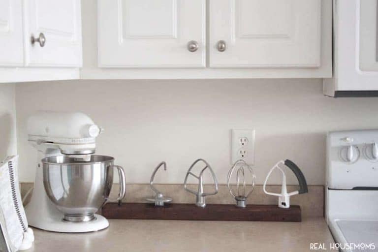 DIY Stand Mixer Attachments Organizer. Made of wood