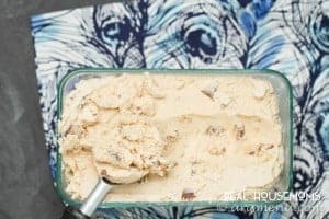 Rich and creamy peanut butter ice cream loaded with Reese's peanut butter cups. Serevd in a large glass baking dish