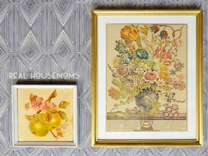 Updating Thrift Store Art. Walll art pictures transformed into a more modern look. After photo
