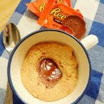 Reese's stuffed Peanut Butter Mug Cake. Reese's, cake mix served in a mug