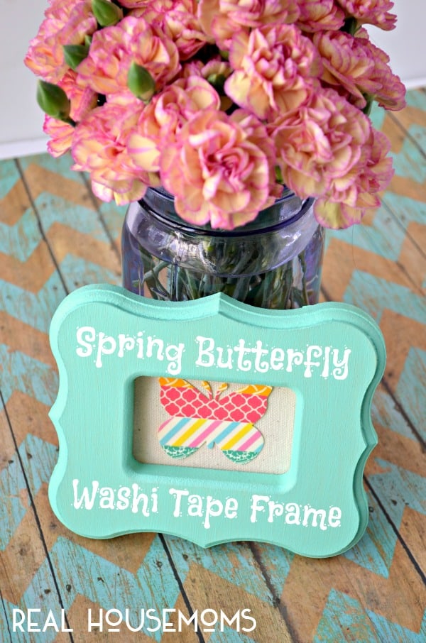 Spring Butterfly Washi Tape Frame from Real Housmoms