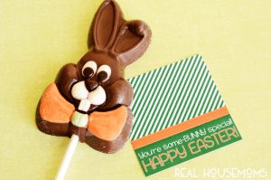 Easter Gift tag, Some bunny special, free printable easter gift tag. Tag is attached to chocolate bunny on a stick