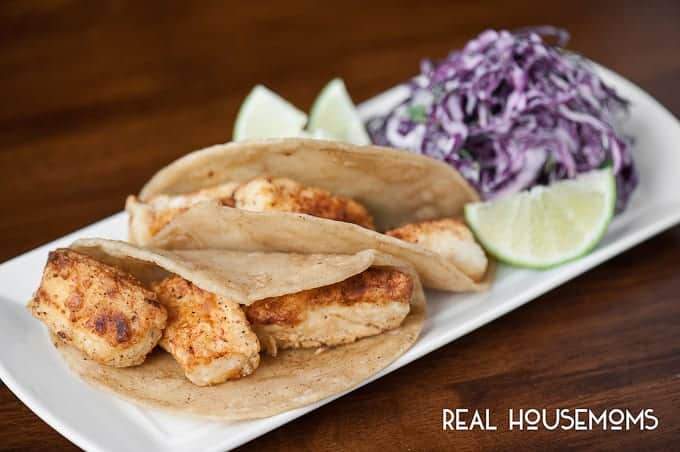Halibut Fish Tacos are easy to make and can be topped with a variety of yummy ingredients or sides or served plain for picky eaters!
