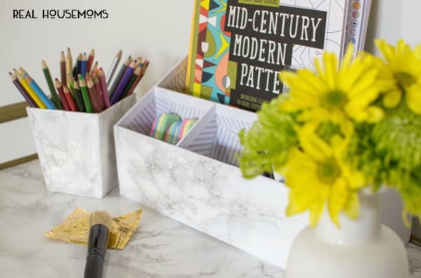 Marble Papered Desk Set | Real Housemoms