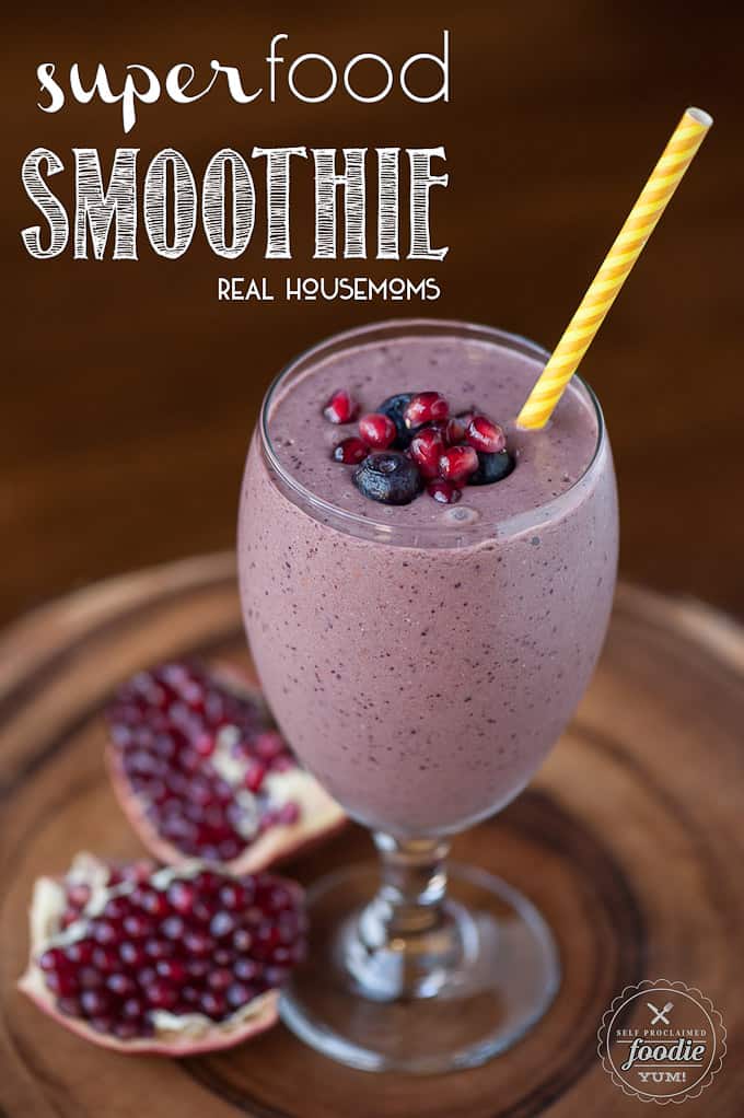 This Super Food Smoothie is not only packed full of vitamin & energy rich super foods, but it is tastes really good & provides a healthy start to your day!