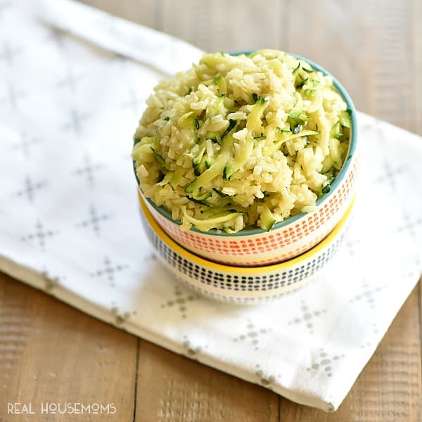 Cheesy Zucchini Rice is a super tasty way to jazz up your rice and get kids to eat more green!