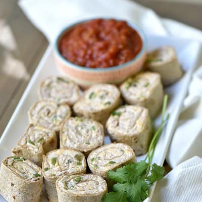 Chicken Jalapeno Popper Pinwheels are my go to appetizer for parties or potlucks!