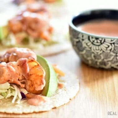 Grilled Bacon Wrapped Shrimp Tacos are so quick and easy to make you can have them on the table in 15 min. and blow your family away!!