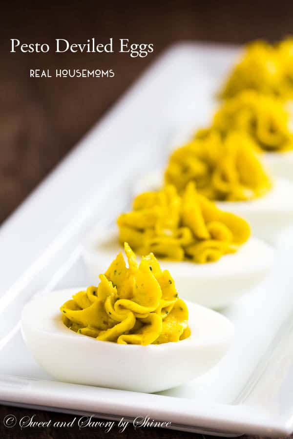These creamy flavorful pesto deviled eggs are super simple and require only 3 main ingredients.