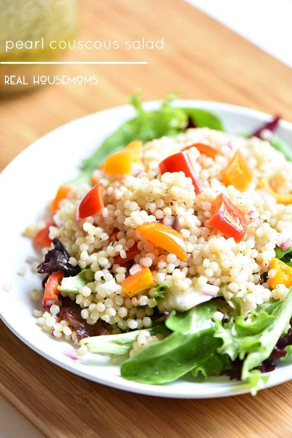 Pearl Couscous Salad is so easy to make and makes the best lunch or side dish for dinner! 