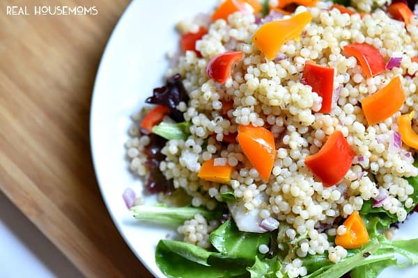 Pearl Couscous Salad is so easy to make and makes the best lunch or side dish for dinner! 