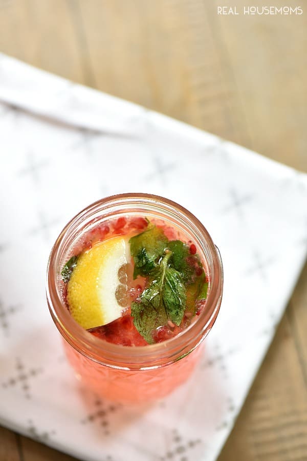 Raspberry Mint Lemonade has a fresh and minty taste.  It's the perfect cocktail for spring or summer!