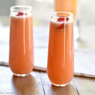 Raspberry Peach Lemonade Punch tastes so amazing and it's perfect for any celebration or brunch!