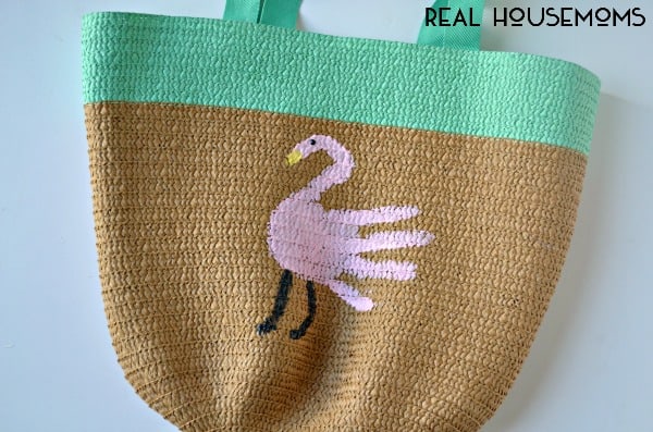 Flamingo Handprint Mother's Day Tote Bag | Real Housemoms