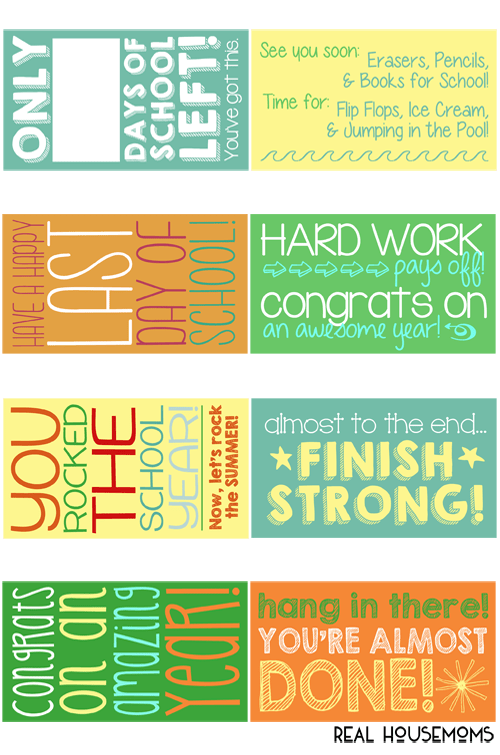 Printable End-of-the-Year Lunchbox Notes | Real Housemoms