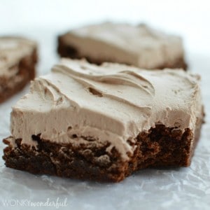 Fudge Brownies with Nutella Buttercream Frosting