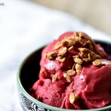 2 Ingredient Banana Berry Ice Cream is so super simple and my new favorite late night snack!