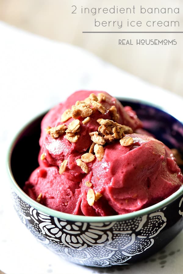 2 Ingredient Banana Berry Ice Cream is so super simple and my new favorite late night snack!