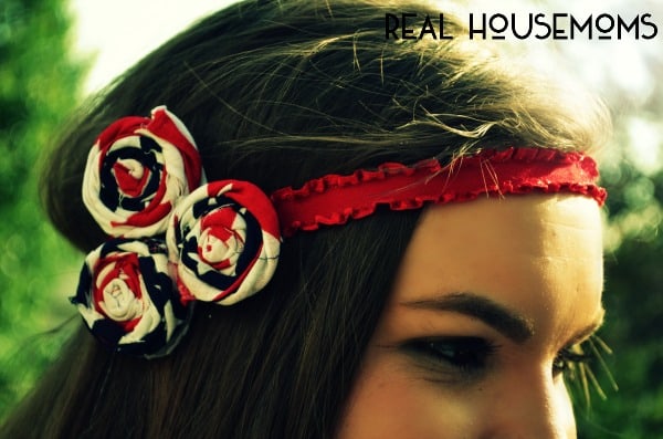 Red White and Blue Rosette Boho Headband | Real Housemoms