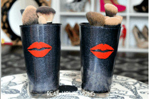 DIY Glitter Makeup (Brush) Holder | Real Housemoms