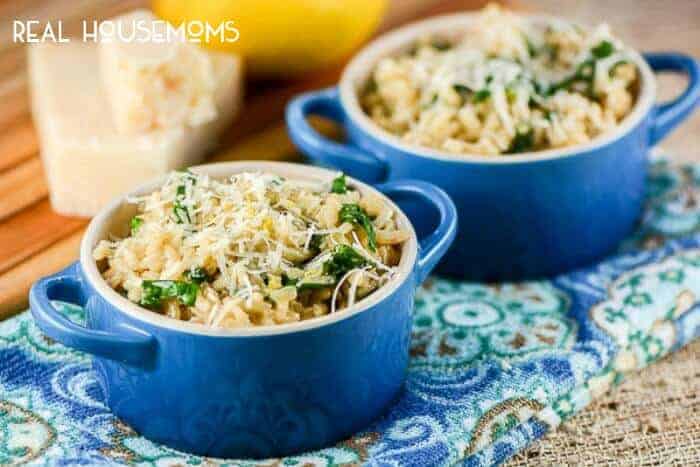 Lemon Parmesan Spinach Risotto | Real Housemoms