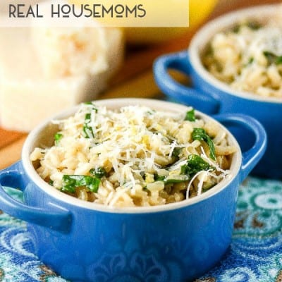Lemon Parmesan Spinach Risotto | Real Housemoms