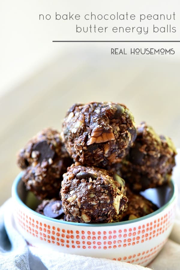 No Bake Chocolate Peanut Butter Energy Balls are so good and totally satisfy my sweet tooth!  I'm keeping these on hand all summer long!!! 