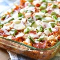 Pizza Pasta Bake is a family favorite! I make a double batch to freeze for later!