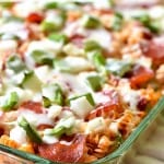 Pizza Pasta Bake is a family favorite! I make a double batch to freeze for later!