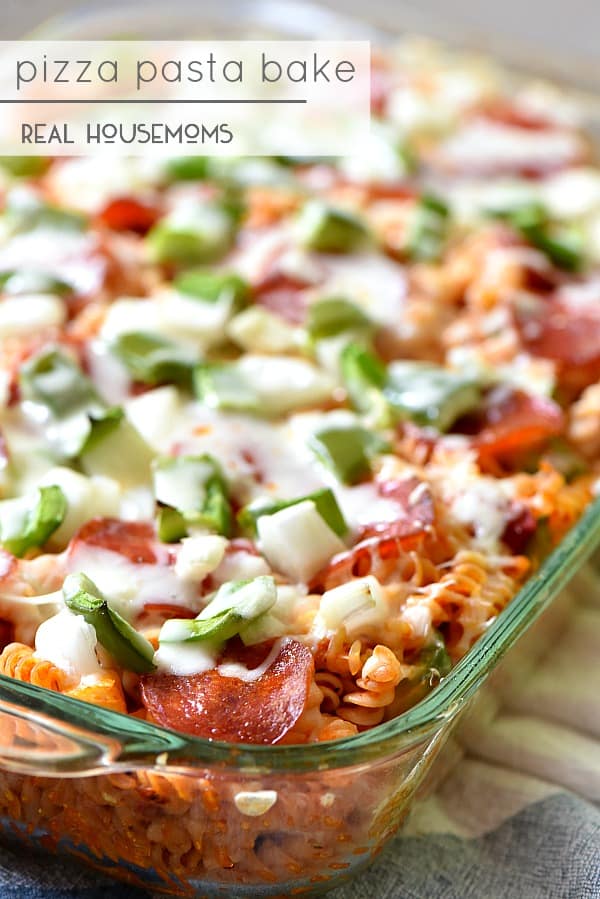 Pizza Pasta Bake is a family favorite! I make a double batch to freeze for later! 