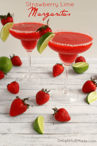 Strawberry Lime Margarita by DelightfulEMade.com