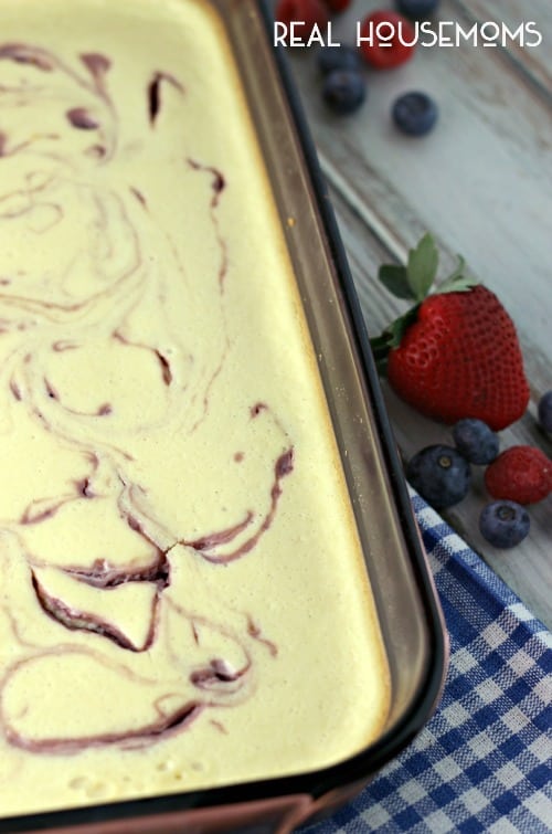 TRIPLE BERRY SWIRL CHEESECAKE BARS are a delicious treat to serve or bring to any summer get together!