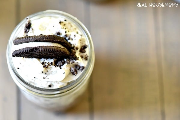 Ultimate No Bake Cookies N Cream Cheesecake is heaven in a jar!  So simple to make and creamy perfection!