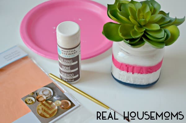 Painted Faux Succulent Mason Jar | Real Housemoms