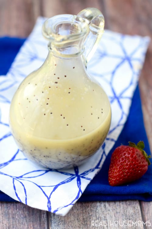 Light Lemon Poppy Seed Dressing! Comes together in minutes in your blender!