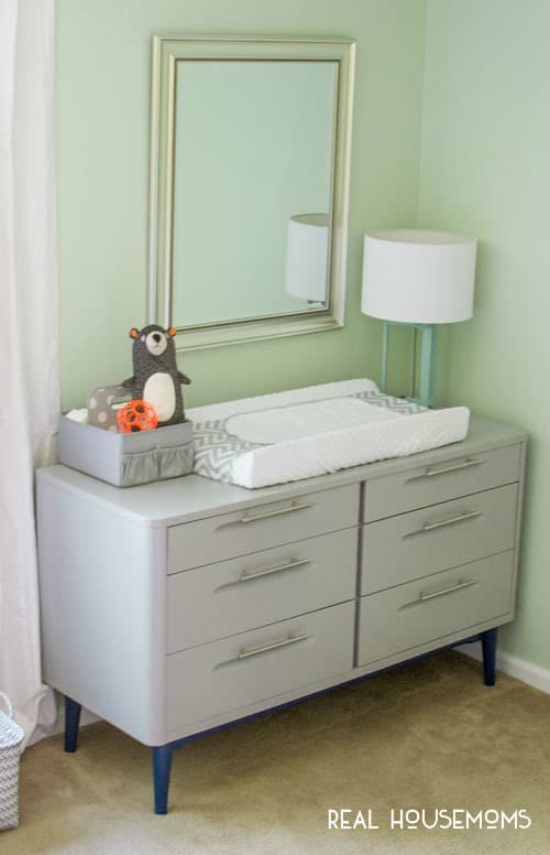 Outdated Dresser To Modern Changing, Mirrored Dresser Changing Table