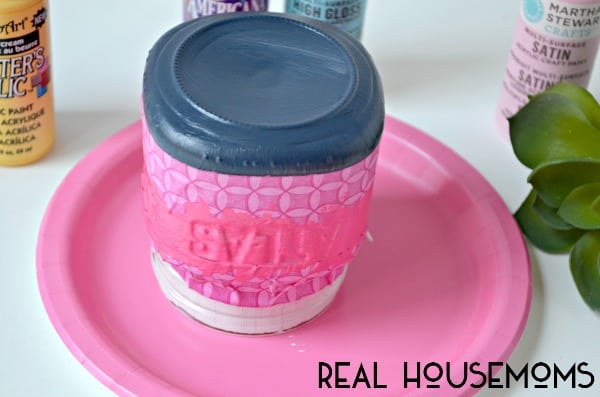 Painted Faux Succulent Mason Jar | Real Housemoms