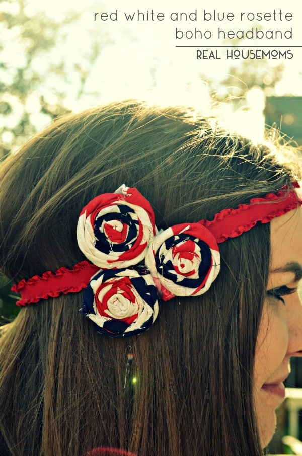 Red White and Blue Rosette Boho Headband | Real Housemoms