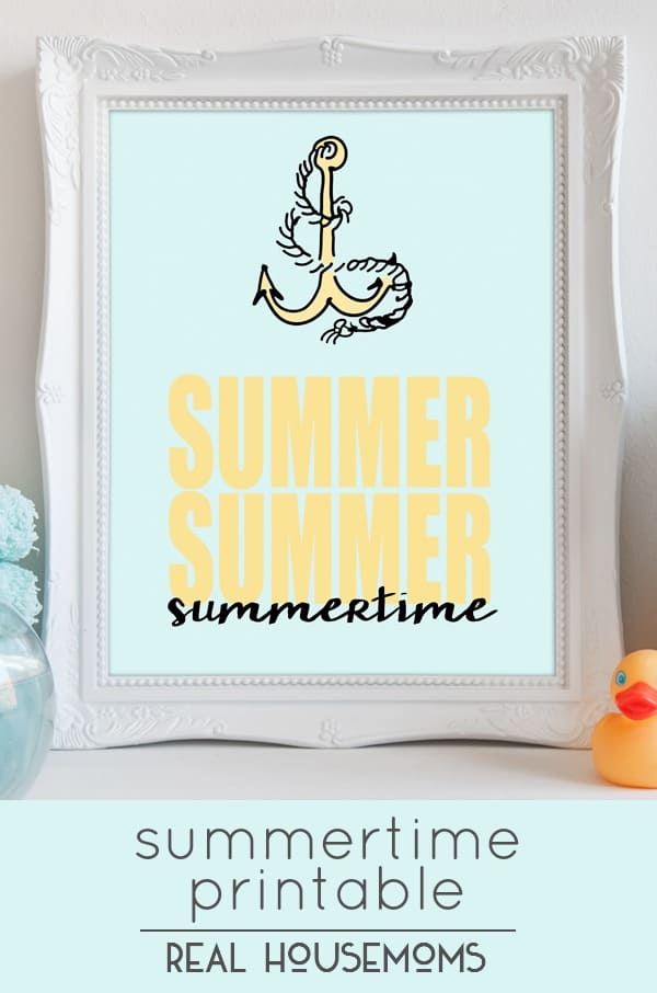 This nautical Summertime Printable is the perfect way to add a touch of the season to your decor!