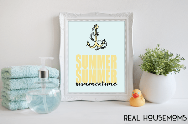 This nautical Summertime Printable is the perfect way to add a touch of the season to your decor!