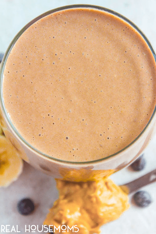 This Chocolate Peanut Butter Banana Smoothie is just what you need to start your day right. It is an easy breakfast that tastes delicious and can be eaten at home or on-the-go!